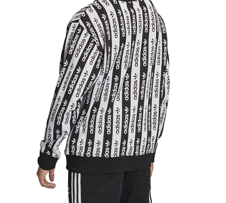 Мужское худи adidas originals D Crew (черно-белое) — фото 3