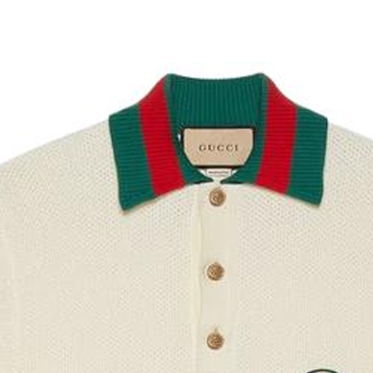 Мужская футболка поло Gucci (слоновая кость) — фото 12
