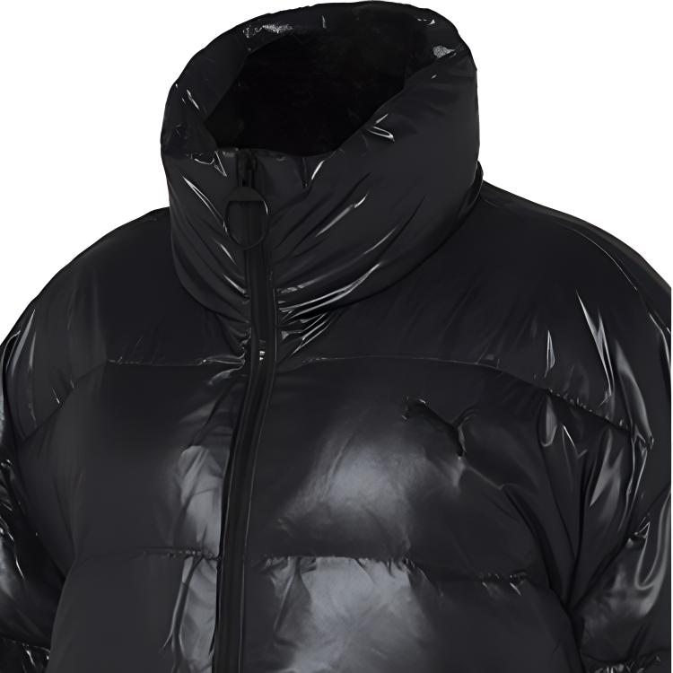Куртка PUMA Glossy Short Down Jkt W (черная) — фото 2