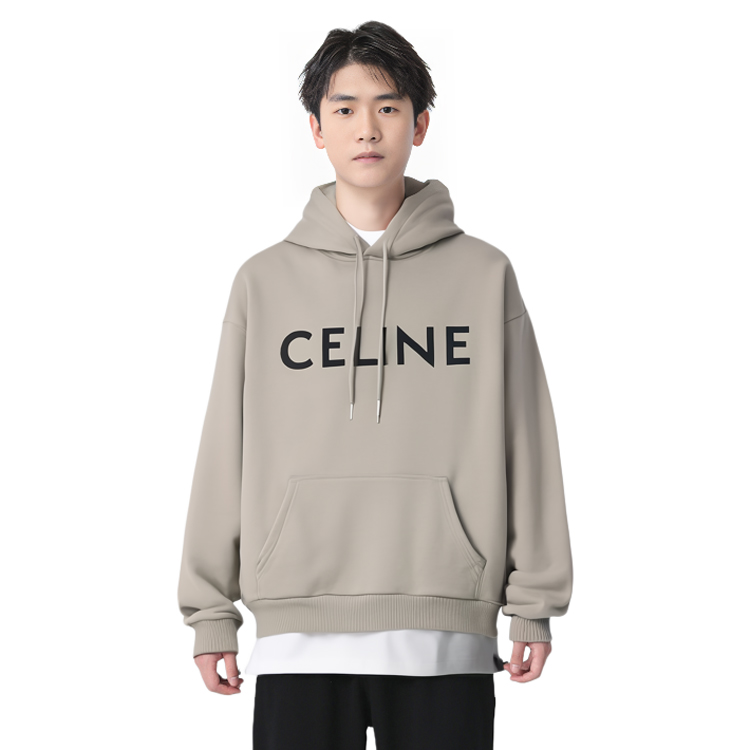 Мужское худи CELINE Logo (хаки) — фото 4