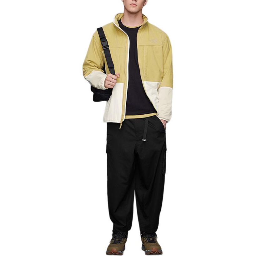 THE NORTH FACE Fleece Tops Men’s Yellow Stand Collar Moderate