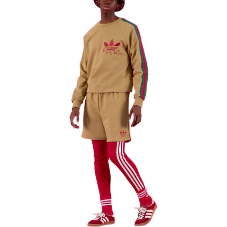 Мужская худи Gucci x adidas originals (глубокий бежевый) — фото 3