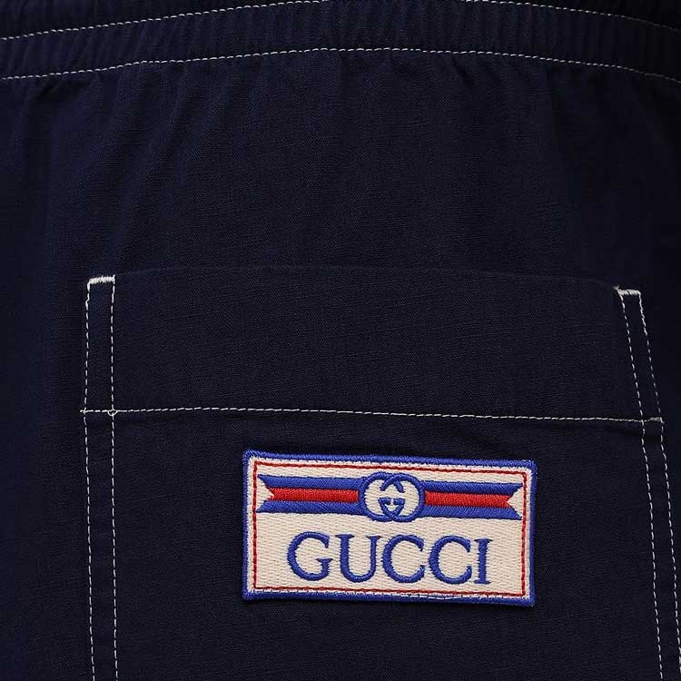 Мужские шорты Gucci 654900-ZAGVM-4210 (синие) — фото 5