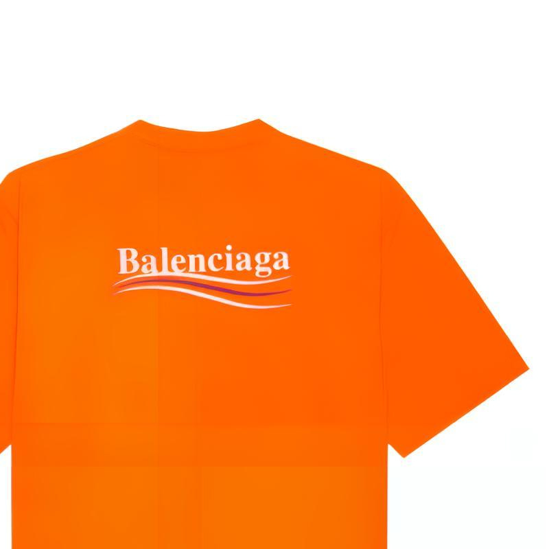 Мужская футболка Balenciaga (оранжевая) — фото 7