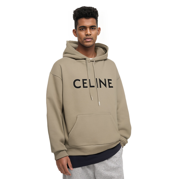 Мужское худи CELINE Logo (хаки) — фото 3