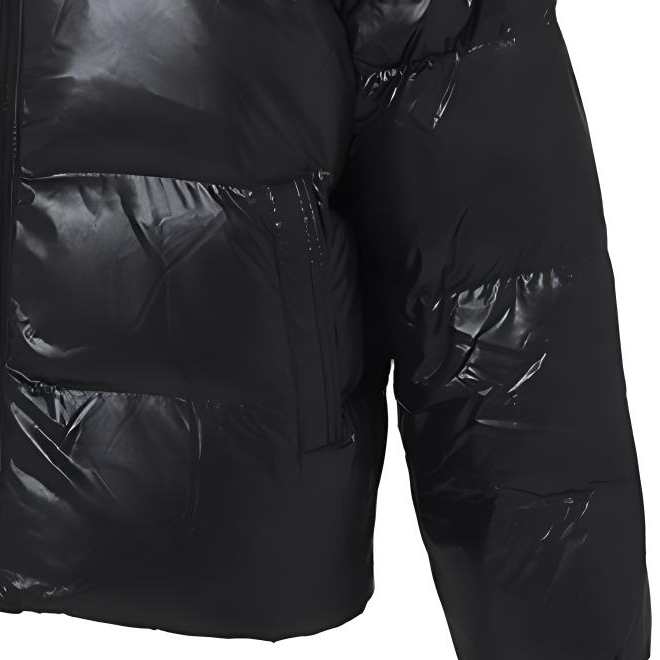 Куртка PUMA Glossy Short Down Jkt W (черная) — фото 3