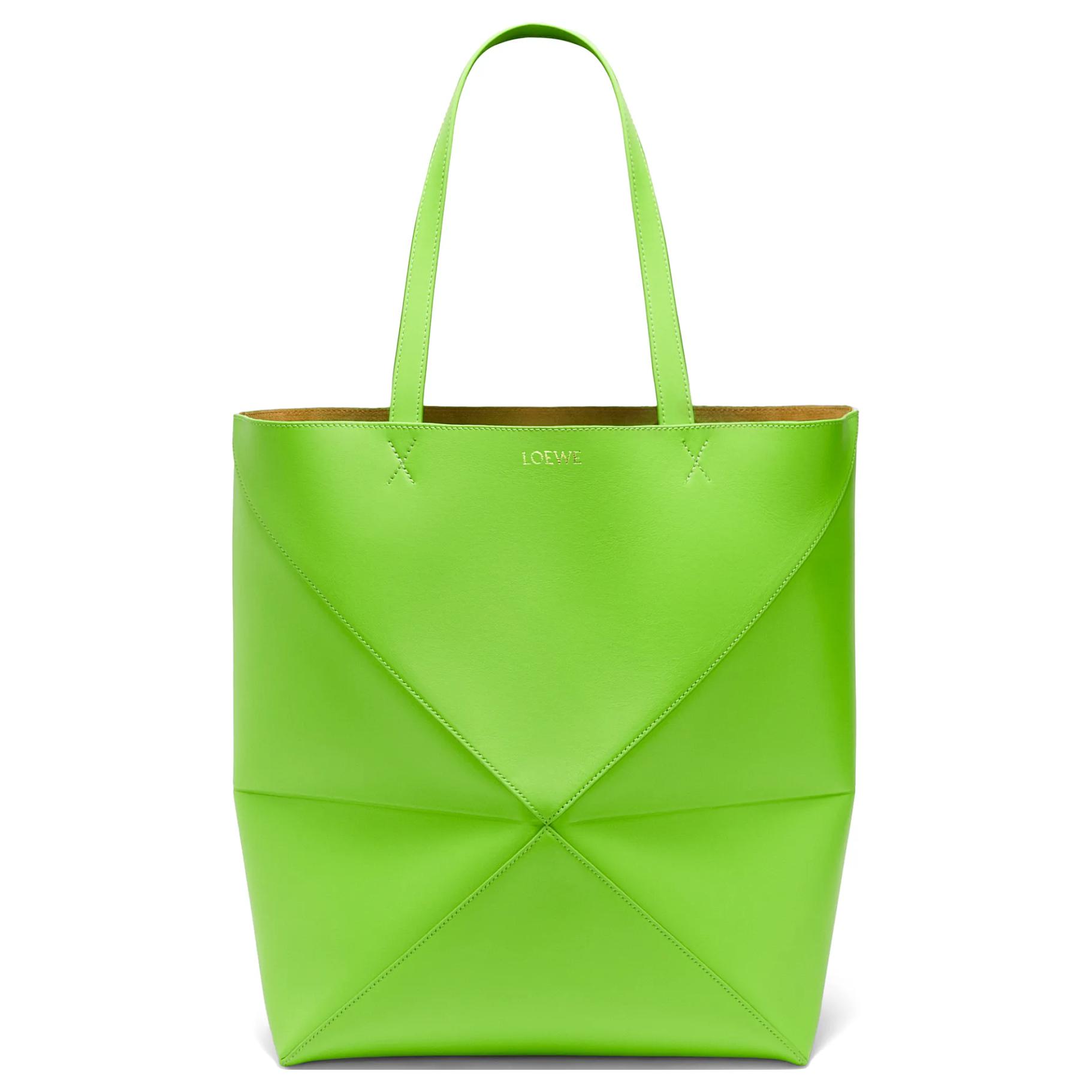 LOEWE Folding glossy brainteaser, leather shopping bag, big one-shoulder bag