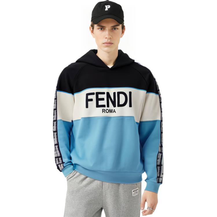 Мужское худи Fendi SS23 Logo (синее) — фото 5
