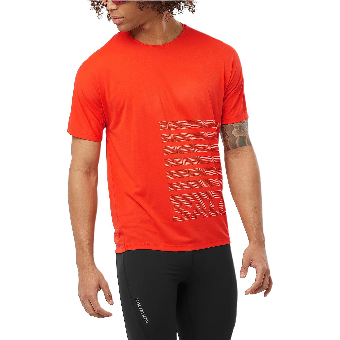 SALOMON SENSE AEROGRAPHIC Running T Shirt Men’s Cherry Tomato/Rainy Day