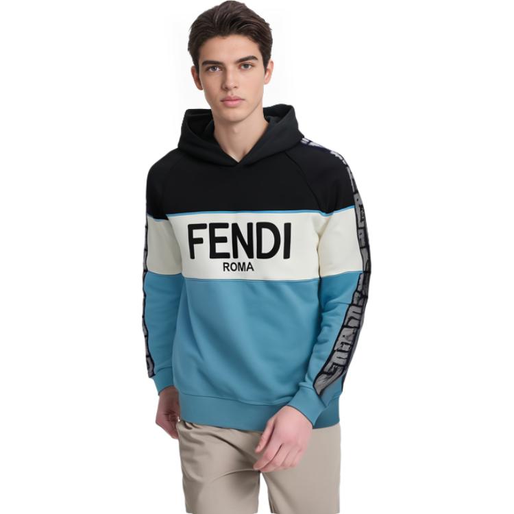 Мужское худи Fendi SS23 Logo (синее) — фото 7