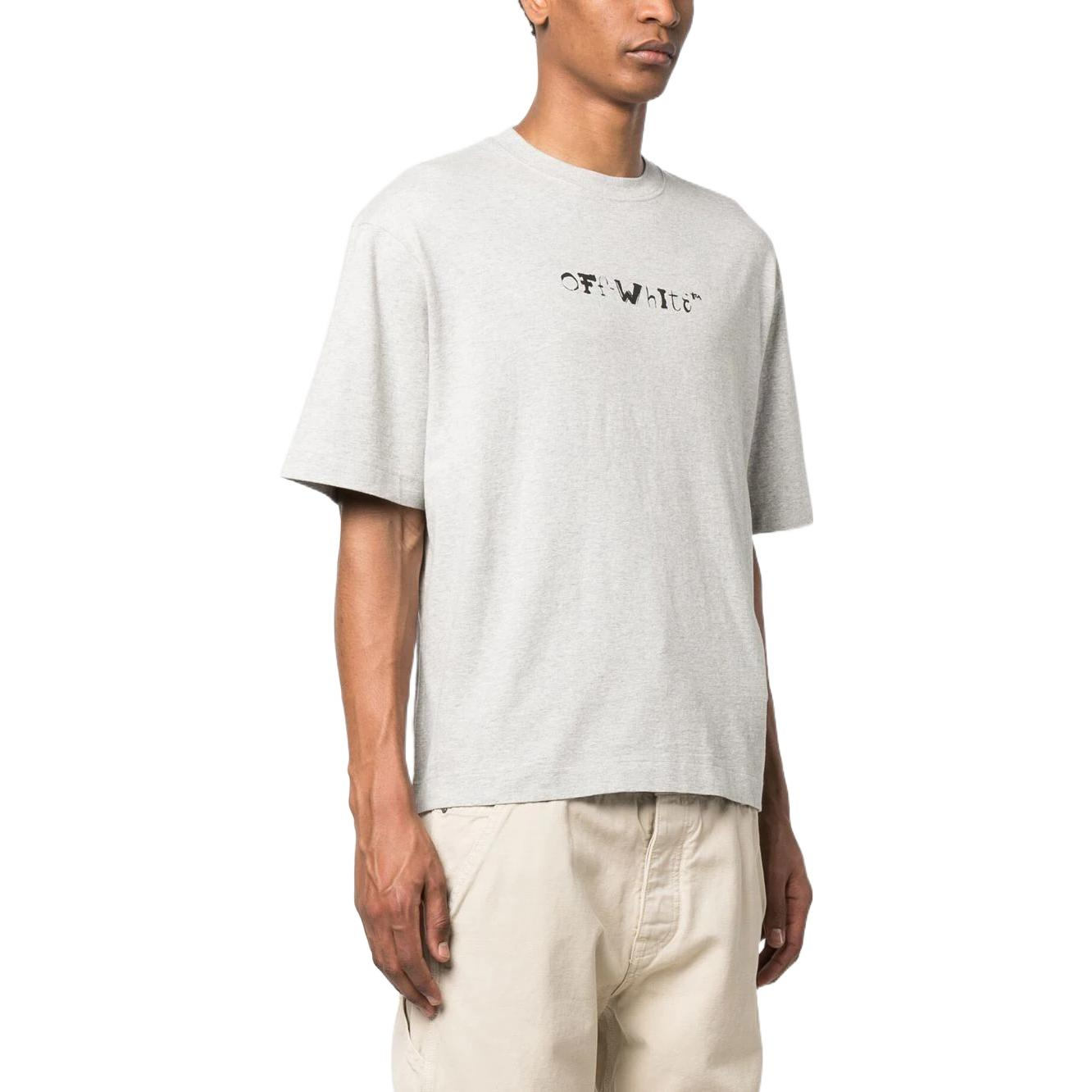 Мужская футболка OFF-WHITE Logo (светло-серая) — фото 3