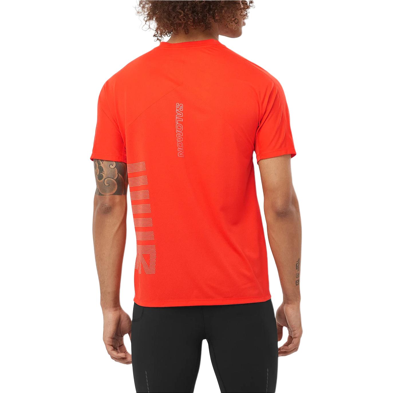 SALOMON SENSE AEROGRAPHIC Running T Shirt Men’s Cherry Tomato/Rainy Day