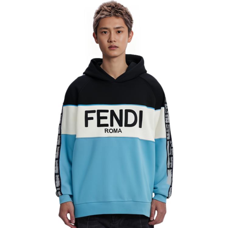 Мужское худи Fendi SS23 Logo (синее) — фото 3