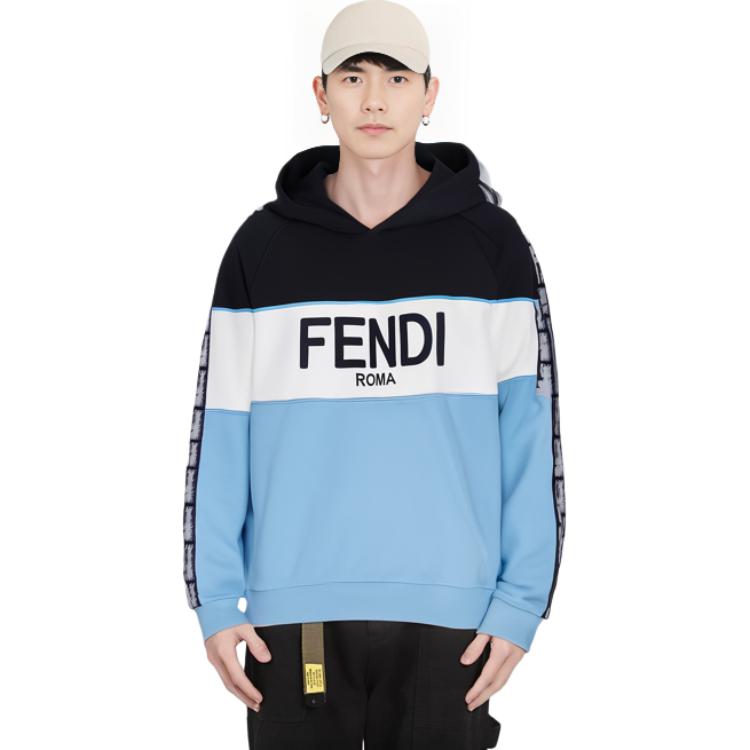 Мужское худи Fendi SS23 Logo (синее) — фото 4
