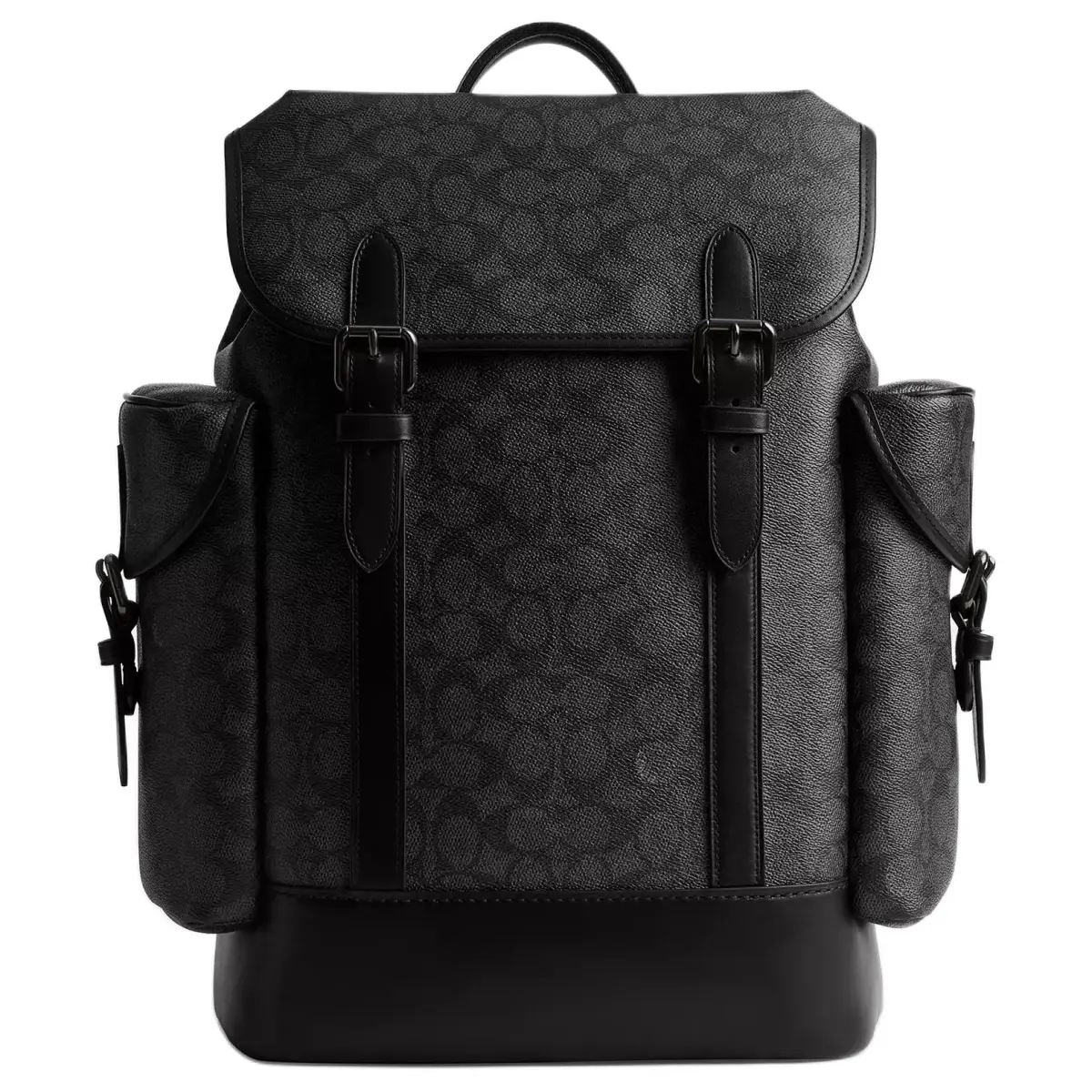 COACH Hitch Coated Canvas With Refined Calfskin Backpack Large Men's Charcoal
