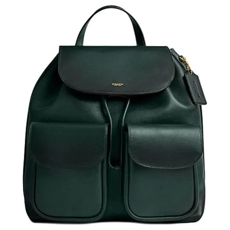 COACH Crosby Cow Leather Backpack Large Women's Jungle Green