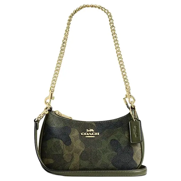 COACH Teri Artificial Leather With Recycled Leather Crossbody Bag, Shoulder Bag Small Women's Dark Cypress