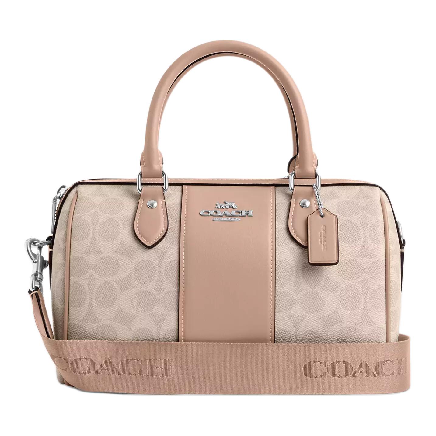 Женская сумка COACH Rowan 25 (серебристо-песочная)