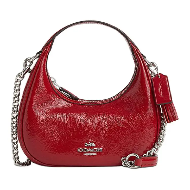COACH CARMEN Cow Leather Shoulder Bag, Crossbody Bag, Handbag Small Women's Red