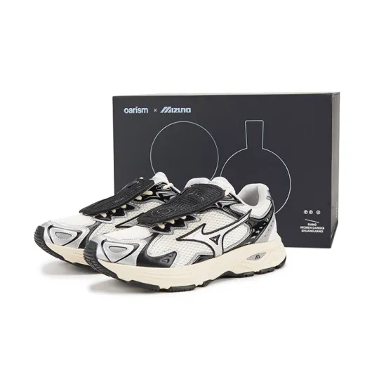 Mizuno Racer S Running Shoes Unisex Low Top Beige Apricot/Black/Silver