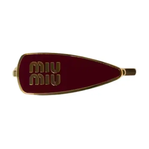 MIU MIU Miu Miu Eye-catching brand logo Other materials Metal Enamel Hairpin Women's Purple