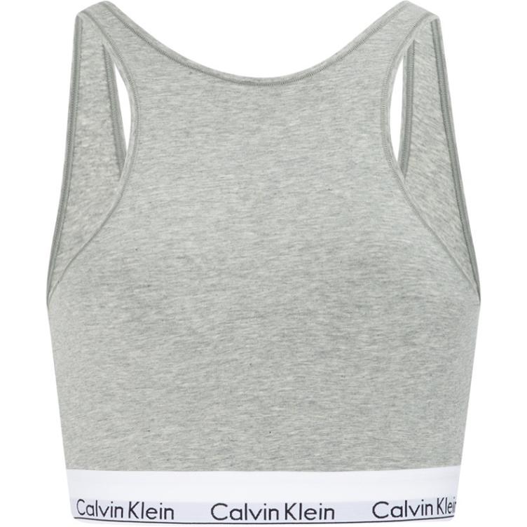CALVIN KLEIN Letter Jacquard Comfort Unlined Bra Women's Gray