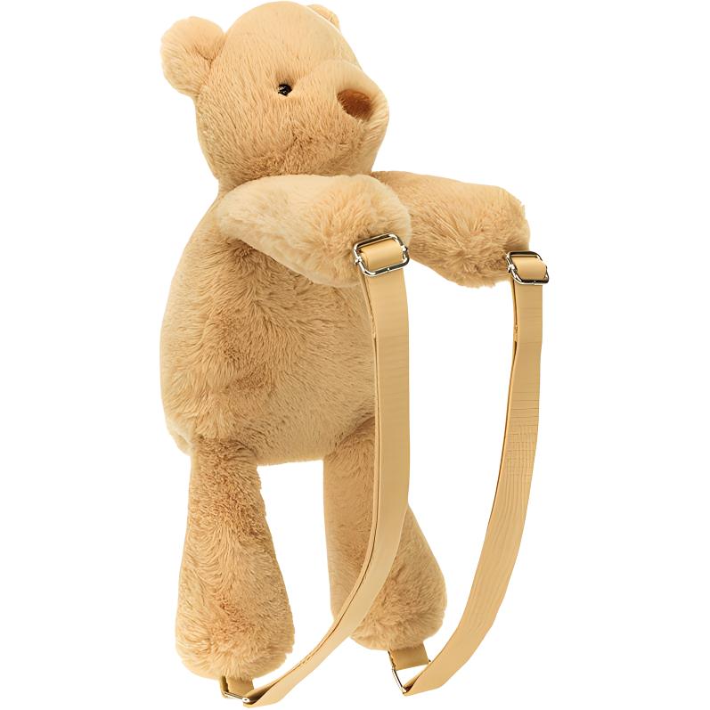 JELLYCAT Bear Series Smudge Bear Backpack Little Bear Backpack Funny Animal Brown Doll Plush Doll Sitting Height 28cm High