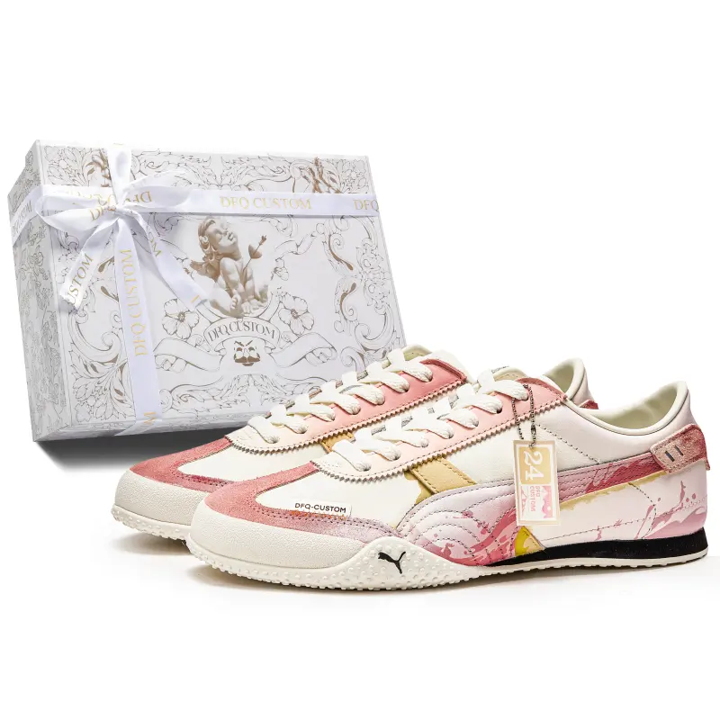 PUMA Bella Slip Resistant Abrasion Resistant Slip Resistant Abrasion Resistant Low top Casual Shoes Unisex Pink White
