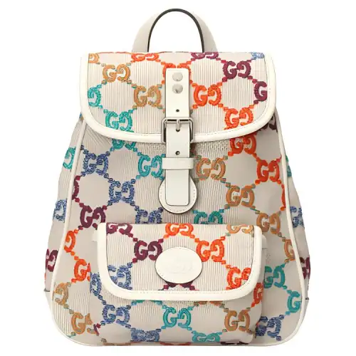 GUCCI Canvas Backpack For Kids' Multicolor/White