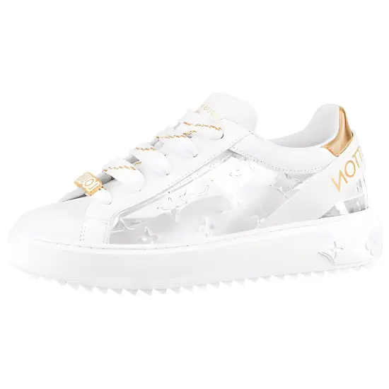 LOUIS VUITTON Time Out Debossed Monogram Transparent Upper White Gold Women's White Pink Socks Included