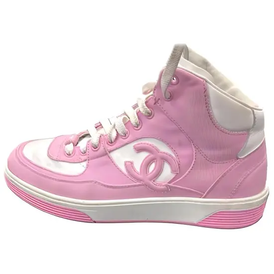 CHANEL Skateboard Shoes Women's High-Top Pink