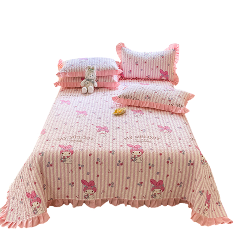 Sanrio Sanrio Cute Cartoon Print Bed Cover, Universal for All Seasons, Comfortable, Fluffy, Not Easy to Run, Cotton Washable Bedding