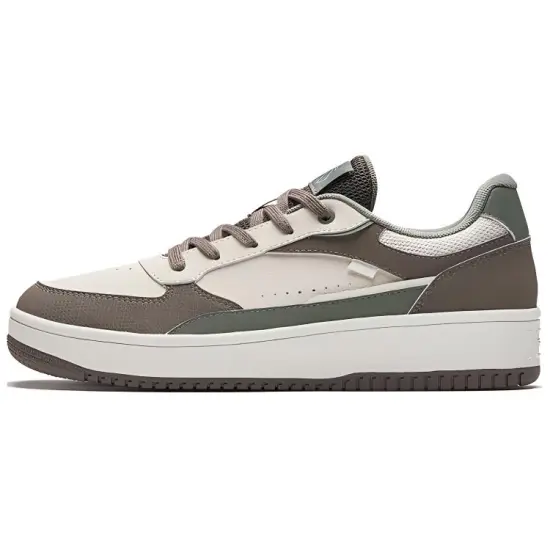 ANTA Skateboard Shoes Men Low-Top Beige Green Brown