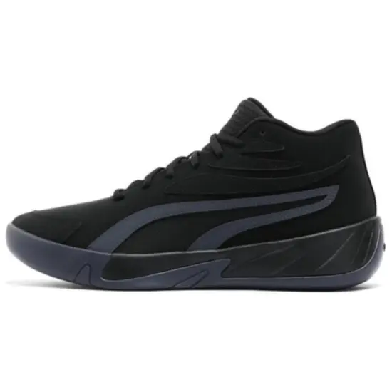 PUMA Court Anti Slip Wear Resistant Mid Top Basketball Shoes Unisex Black
