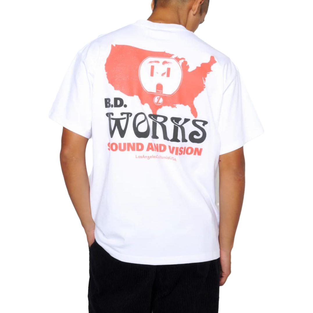 Футболка Brain Dead FW23 SOUND AND VISION T-SHIRT - WHITE ·T (белая) — фото 4