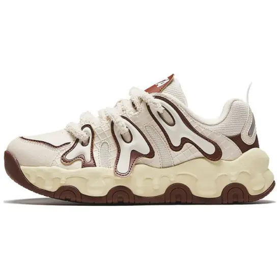 Anta Wear-Resistant Slip-Resistant Low-Top Casual Shoes Women's Beige Brown