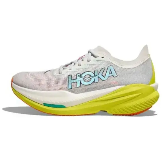 HOKA ONE ONE Mach X Running Shoes Men Low-Top Gray White/Yellow