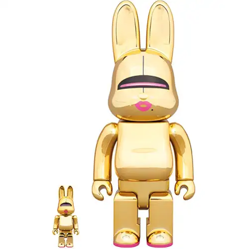 BE@RBRICK 100%400% R@BBRICK Sexy Robot Gold Sorayama Hajime Gold-plated Trendy Doll 7cm/28cm