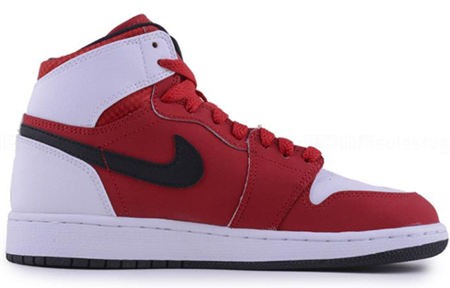 Кеды Jordan Air Jordan 1 GS (красно-белые) — Красный / белый — фото 2