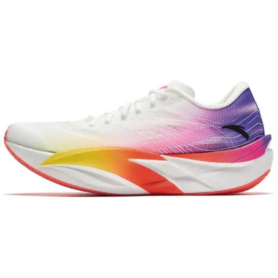 Anta C202 6.0 Anti Slip Wear Resistant Low Top Carbon Plate Marathon Running Shoes Men's White Red Purple