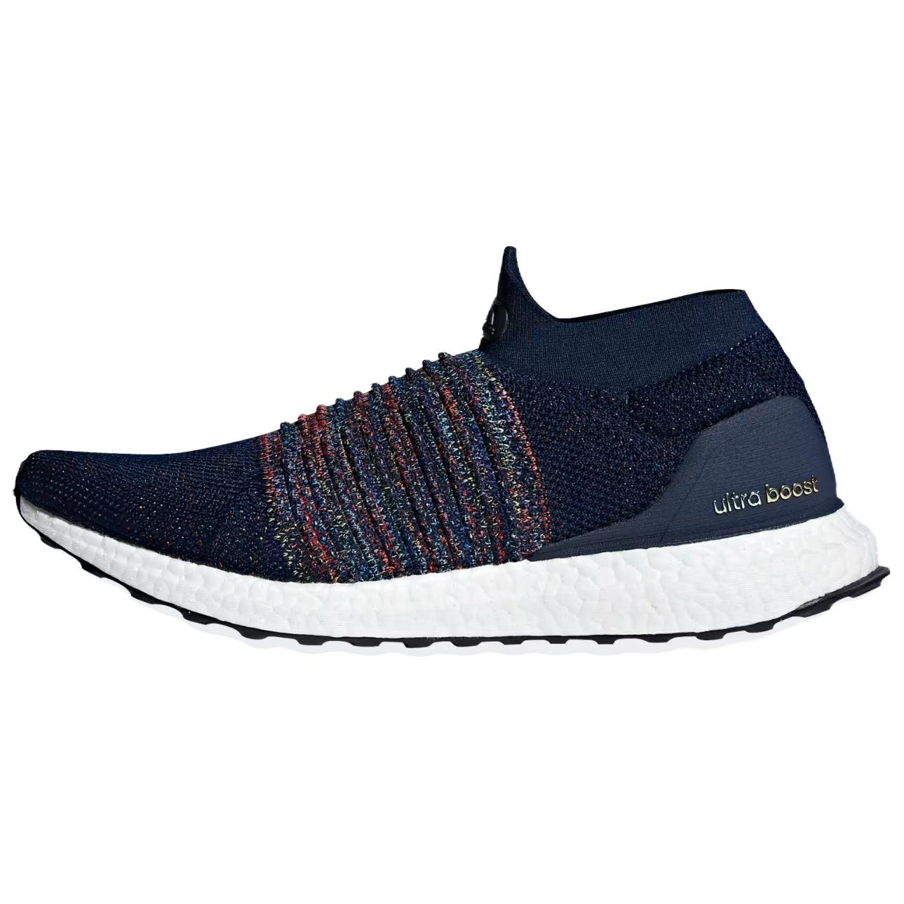 Adidas Ultraboost Laceless comfortable, durable, non-slip and wear-resistant mid-top running shoes for men and women, blue and black