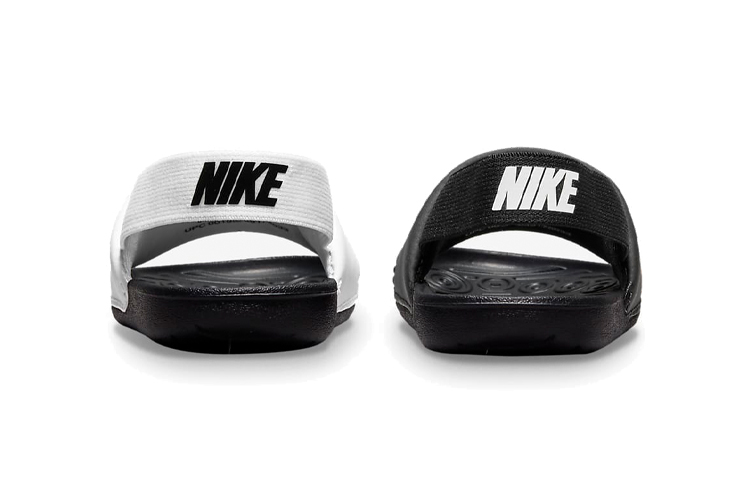 Детские шлепанцы Nike Kawa Slide (бело-черные) — фото 7
