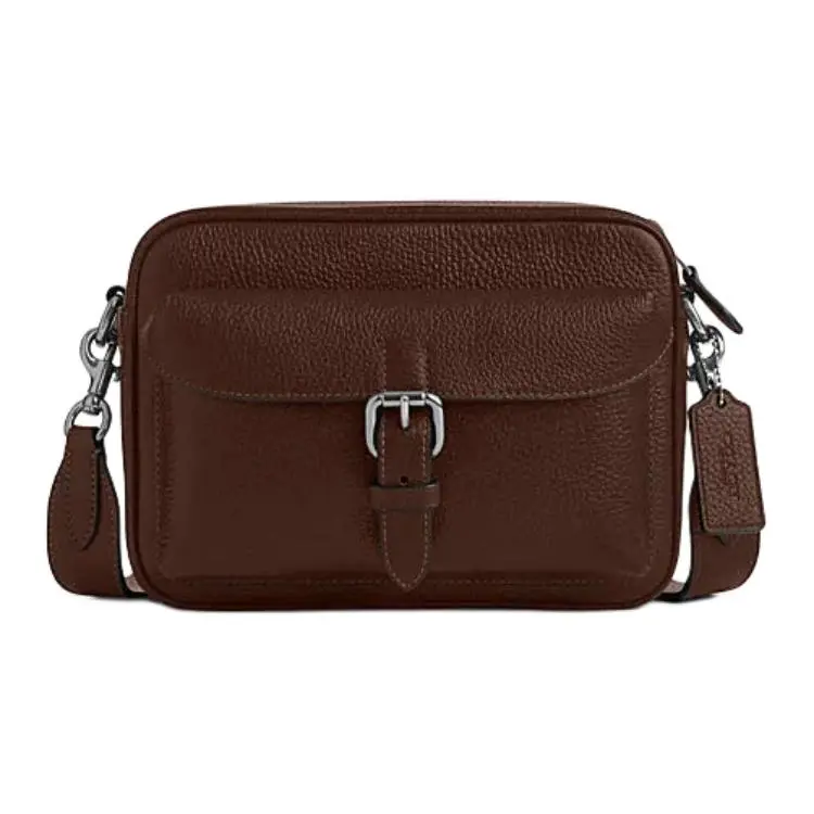 COACH Cow Leather Shoulder Bag, Crossbody Bag Small Men's Maple