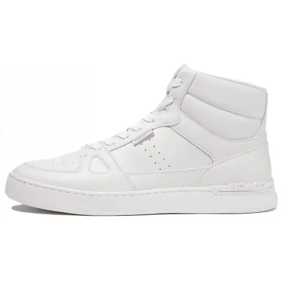 COACH Skateboard Shoes Men High-Top White