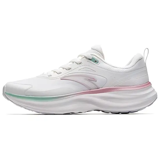 ANTA Light Cloud Running Shoes Women's Low-Top White Pink Green