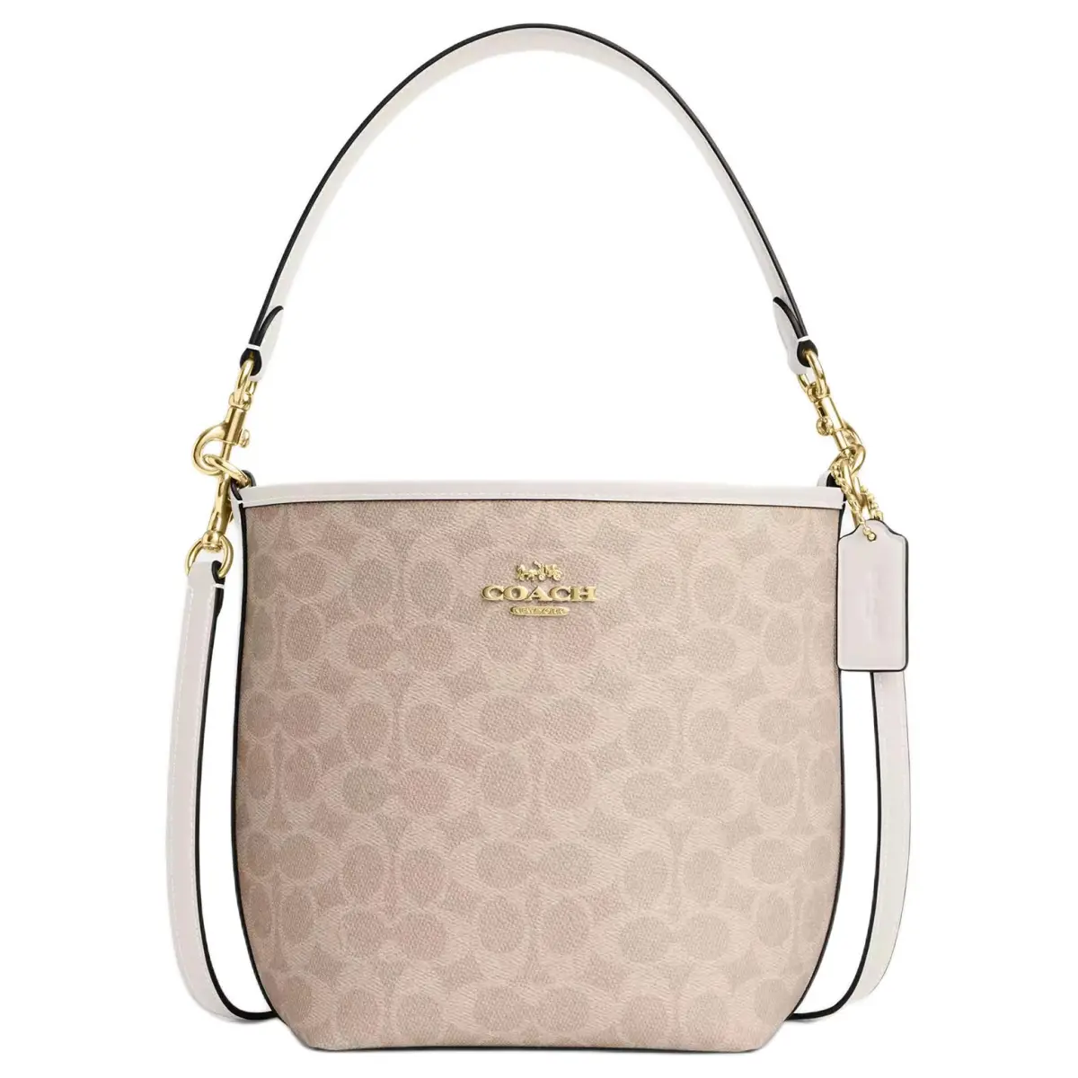 COACH City Bucket Coated Canvas Bucket Bag Shoulder Bags Small Women's Sand