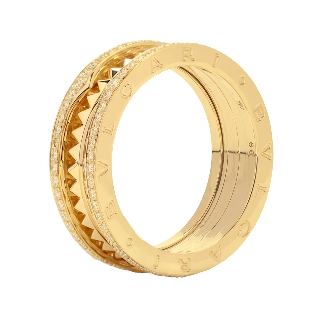 BVLGARI B.Zero1 Series Diamond Rings Unisex Gold