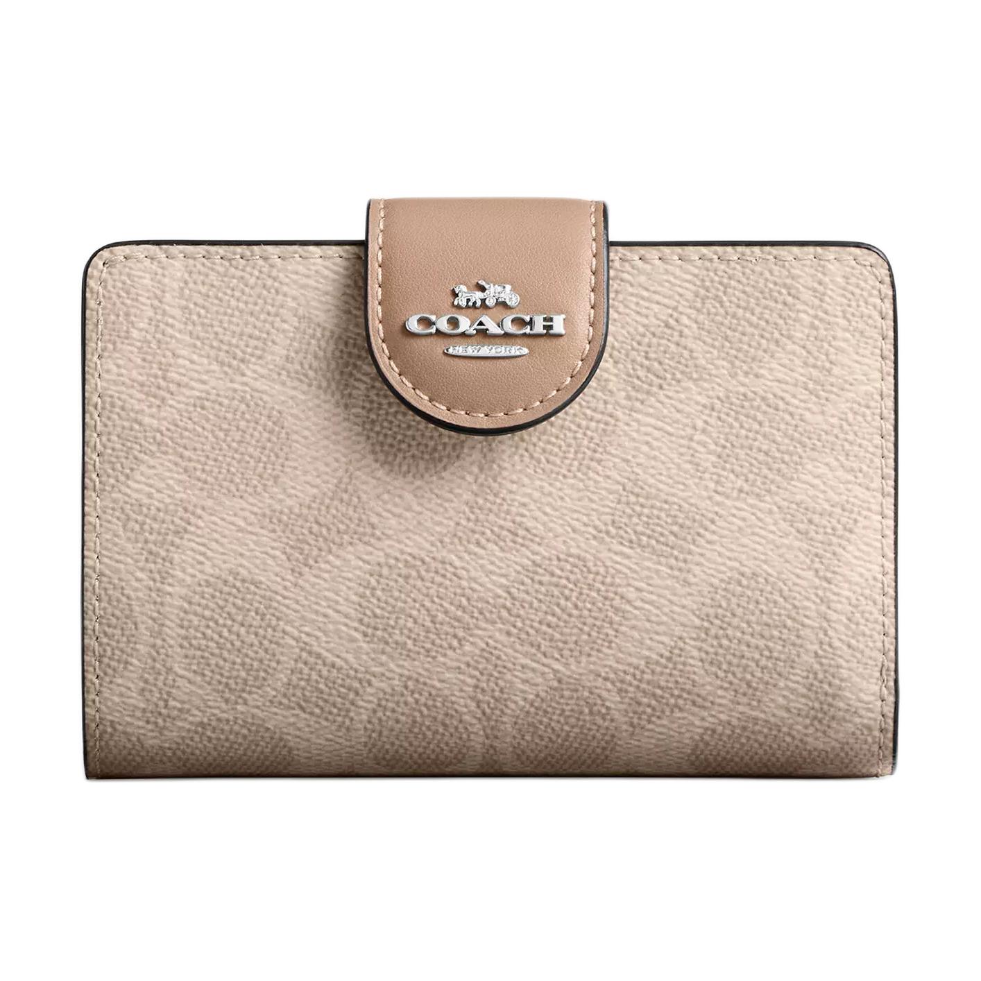 Женский кошелек COACH COACH SignatureCanvas 13 (песочный)