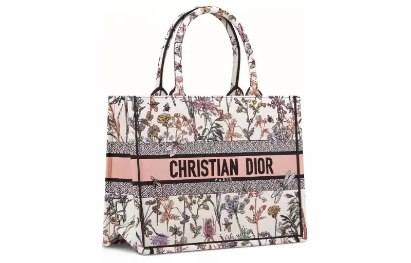 DIOR BookTote Embroidery Tote Bag, Shopping Bag, Handbag Medium Women's Multicolor
