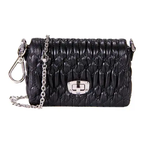 MIU MIU Sheepskin Shoulder Bag Women's Black